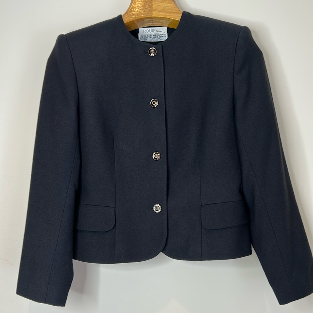 🇨🇦Rouie 100% Wool Petites Crop Blazer SZ 6
